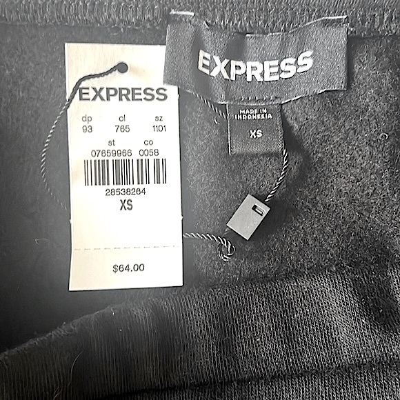 Express High Waisted Luxe Lounge Side Slit Midi Pencil Skirt in Black, X-Small - Picture 11 of 12